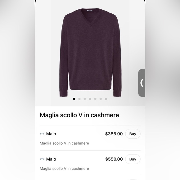 Malo Brown V-Neck Shirt with Long Sleeve stripped  Detailing - Picture 3 of 7